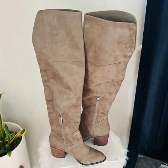 BP Luke Over The‎ Knee Suede Boot, Olive Green, Zip Close, Size 9.5, NWOT - Picture 7 of 11